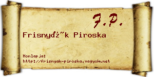 Frisnyák Piroska névjegykártya